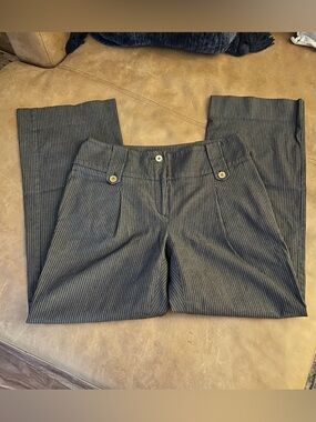 MaxMara Weekend Pinstripe Trousers in Charcoal and White size 8